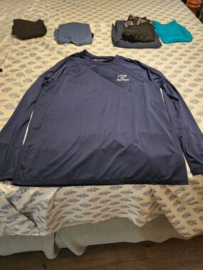 Life Is Good Navy Blue Long Sleeve Performance Tee